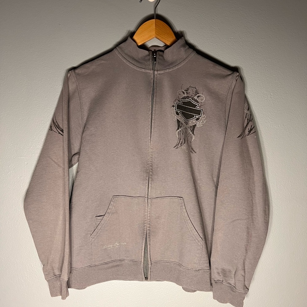 Vintage Style Harley Davidson Womens Zip Up
